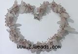 CGN400 19.5 inches chinese crystal & rose quartz chips beaded necklaces