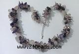 CGN404 19.5 inches chinese crystal & mixed quartz chips beaded necklaces