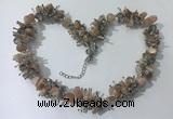 CGN415 19.5 inches chinese crystal & moonstone chips beaded necklaces