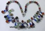 CGN507 21 inches chinese crystal & mixed gemstone beaded necklaces