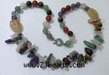 CGN510 23.5 inches chinese crystal & mixed gemstone beaded necklaces