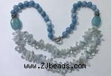 CGN516 23.5 inches chinese crystal & mixed gemstone beaded necklaces