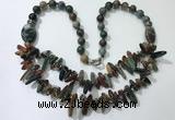 CGN522 23.5 inches chinese crystal & Indian agate beaded necklaces