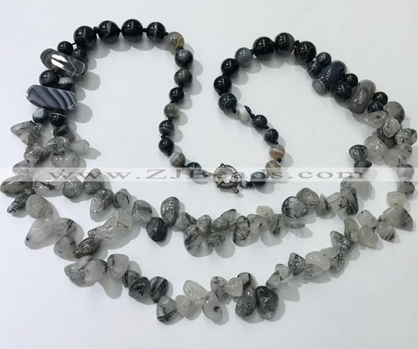 CGN545 27 inches fashion mixed gemstone beaded necklaces