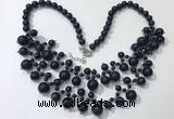 CGN563 19.5 inches stylish 4mm - 12mm blue goldstone beaded necklaces