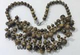 CGN565 19.5 inches stylish 4mm - 12mm yellow tiger eye beaded necklaces