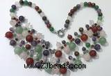 CGN567 19.5 inches stylish 4mm - 12mm mixed gemstone beaded necklaces