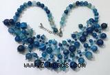 CGN571 19.5 inches stylish 4mm - 12mm striped agate beaded necklaces