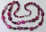 CGN584 23.5 inches striped agate gemstone beaded necklaces