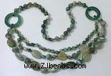 CGN599 23.5 inches striped agate gemstone beaded necklaces