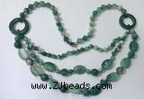 CGN600 23.5 inches striped agate gemstone beaded necklaces