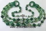 CGN630 24 inches chinese crystal & striped agate beaded necklaces