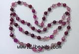 CGN653 22 inches chinese crystal & striped agate beaded necklaces