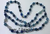 CGN656 22 inches chinese crystal & striped agate beaded necklaces