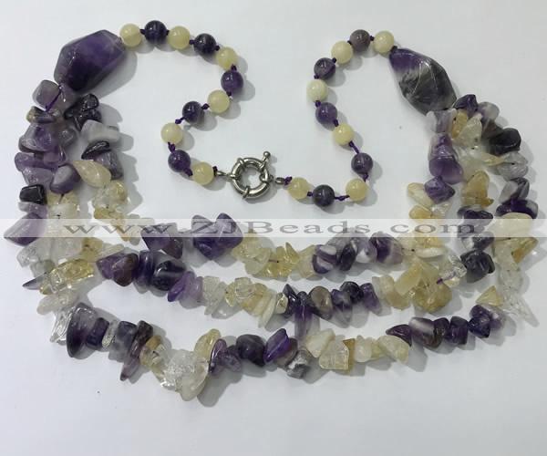 CGN673 22 inches stylish mixed gemstone beaded necklaces wholesale