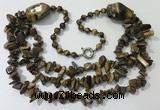 CGN676 22 inches stylish yellow tiger eye beaded necklaces