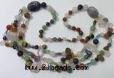 CGN681 23.5 inches chinese crystal & mixed gemstone beaded necklaces