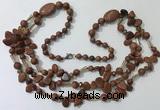 CGN682 23.5 inches chinese crystal & goldstone beaded necklaces