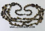 CGN686 23.5 inches chinese crystal & yellow tiger eye beaded necklaces