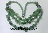 CGN699 22.5 inches chinese crystal & green aventurine beaded necklaces