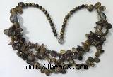 CGN702 22.5 inches chinese crystal & yellow tiger eye beaded necklaces