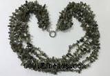 CGN729 19.5 inches stylish 6 rows labradorite chips necklaces