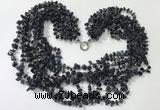 CGN748 19.5 inches stylish 8 rows blue goldstone chips necklaces