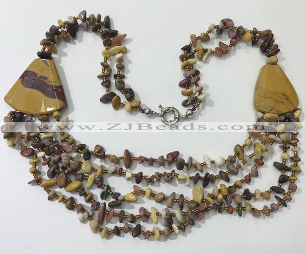 CGN784 23.5 inches stylish mookaite gemstone chips necklaces