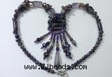 CGN811 19.5 inches chinese crystal & amethyst statement necklaces