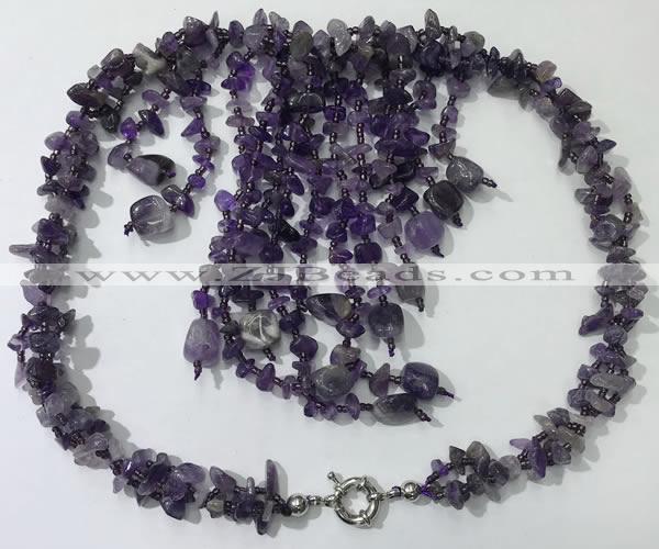 CGN826 20 inches stylish amethyst gemstone statement necklaces