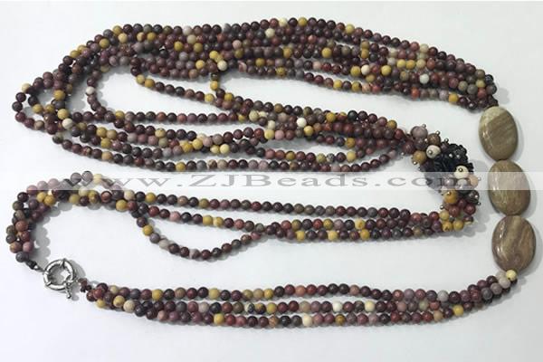 CGN853 30 inches trendy mookaite long beaded necklaces