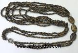 CGN854 30 inches trendy yellow tiger eye long beaded necklaces