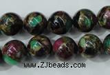 CGO04 15.5 inches 10mm round gold multi-color stone beads