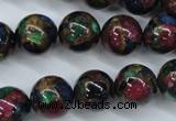 CGO09 15.5 inches 20mm round gold multi-color stone beads