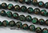 CGO100 15.5 inches 4mm round gold green color stone beads