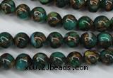 CGO101 15.5 inches 6mm round gold green color stone beads