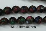 CGO11 15.5 inches 6mm faceted round gold multi-color stone beads