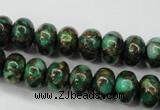 CGO121 15.5 inches 5*8mm rondelle gold green color stone beads