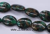 CGO147 15.5 inches 12*16mm oval gold green color stone beads