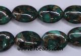 CGO149 15.5 inches 15*20mm oval gold green color stone beads