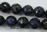 CGO177 15.5 inches 18mm faceted round gold blue color stone beads