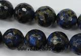 CGO178 15.5 inches 20mm faceted round gold blue color stone beads