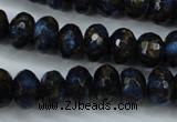 CGO185 15.5 inches 8*12mm faceted rondelle gold blue color stone beads