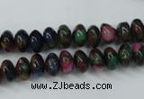 CGO21 15.5 inches 5*8mm rondelle gold multi-color stone beads