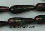 CGO28 15.5 inches 8*20mm teardrop gold multi-color stone beads