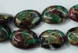 CGO40 15.5 inches 13*18mm oval gold multi-color stone beads