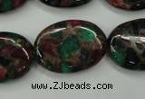 CGO42 15.5 inches 18*25mm oval gold multi-color stone beads