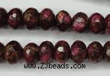 CGO75 15.5 inches 8*12mm faceted rondelle gold red color stone beads