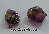 CGP1529 30*40mm - 40*45mm faceted nuggets druzy amethyst pendants