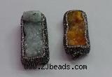 CGP1545 20*40mm - 22*45mm rectangle druzy agate pendants